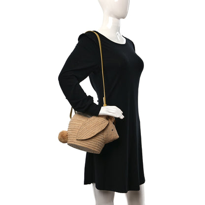 Loewe Raffia Calfskin Bunny Basket Bucket Bag Natural 2 of 10