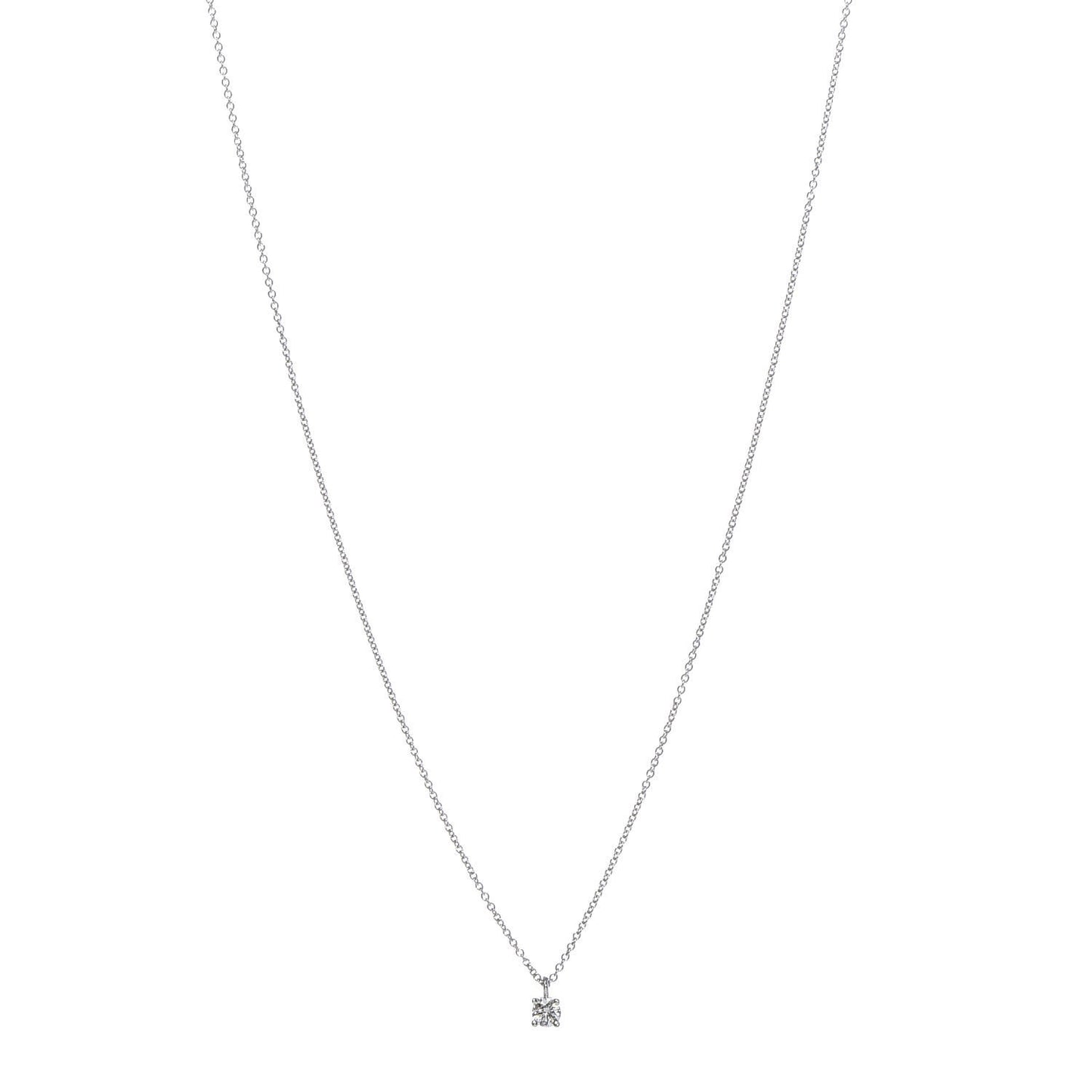 Platinum Diamond .18ct Solitaire Pendant Necklace