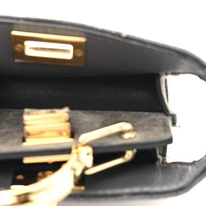 Fendi Fabric Calfskin Nano Peekaboo Maxi Handle Satchel Anthracite Asfalto 11 of 21