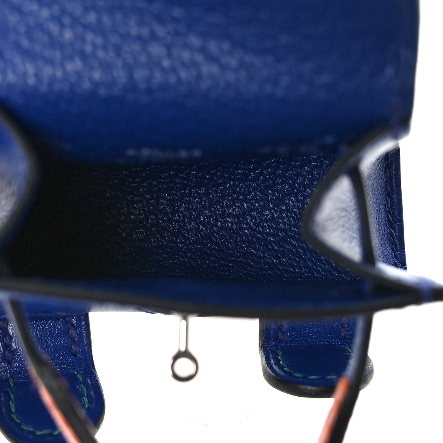 Hermes Tadelakt Chevre Mysore Kelly Quelle Idole Bag Charm Bleu Electrique Feu 4 of 6