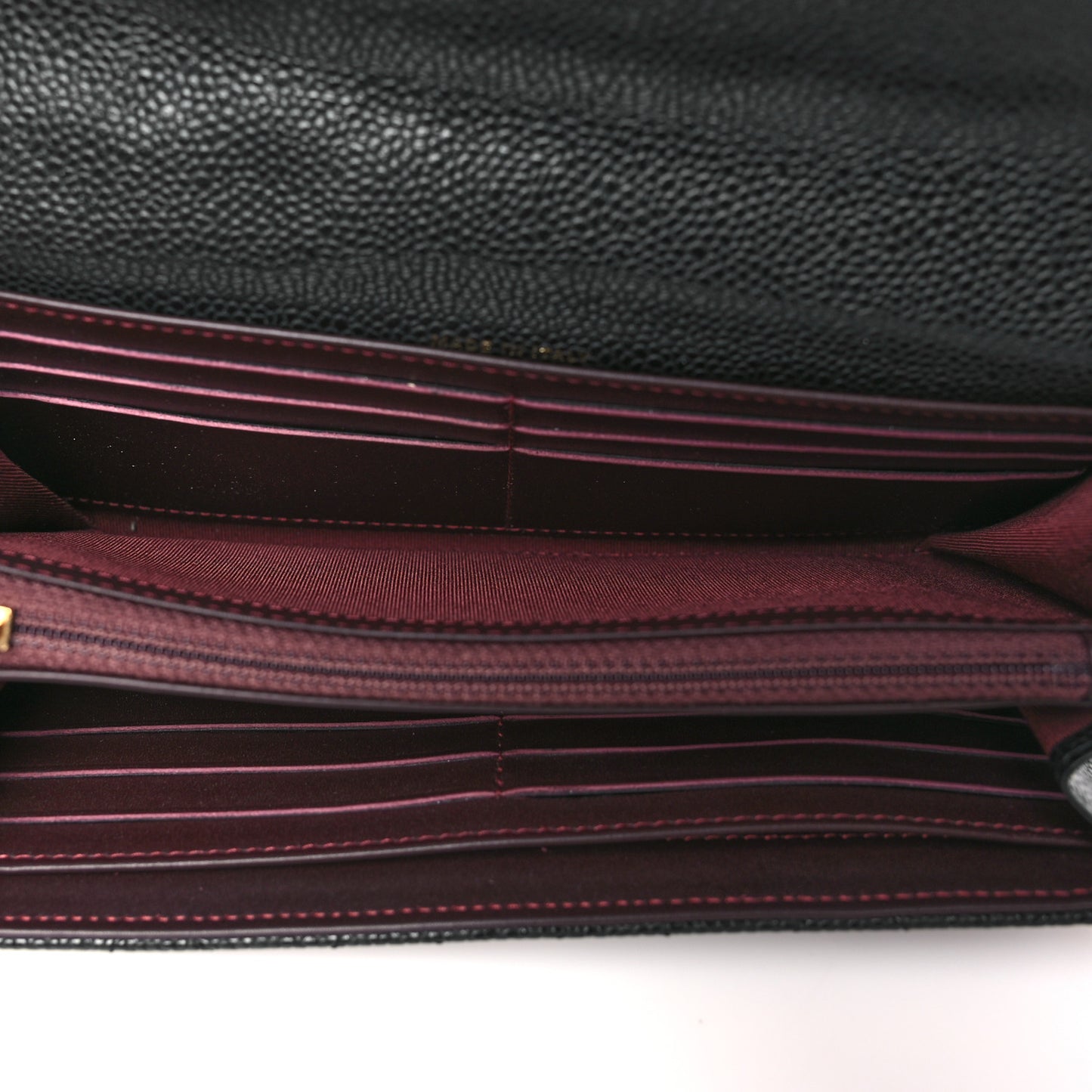 Caviar Quilted Large Gusset Flap Wallet Black