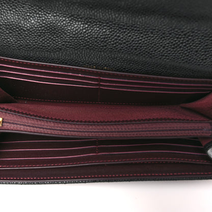 Chanel Caviar Quilted Large Gusset Flap Wallet Black 5 of 10