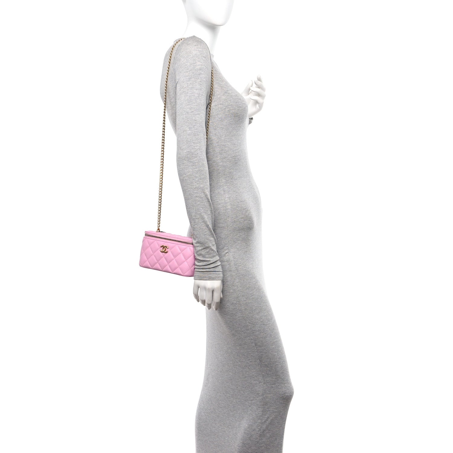 Chanel Caviar Quilted Sweetheart Vanity Case Pink 2 of 11