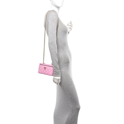 Chanel Caviar Quilted Sweetheart Vanity Case Pink 2 of 11