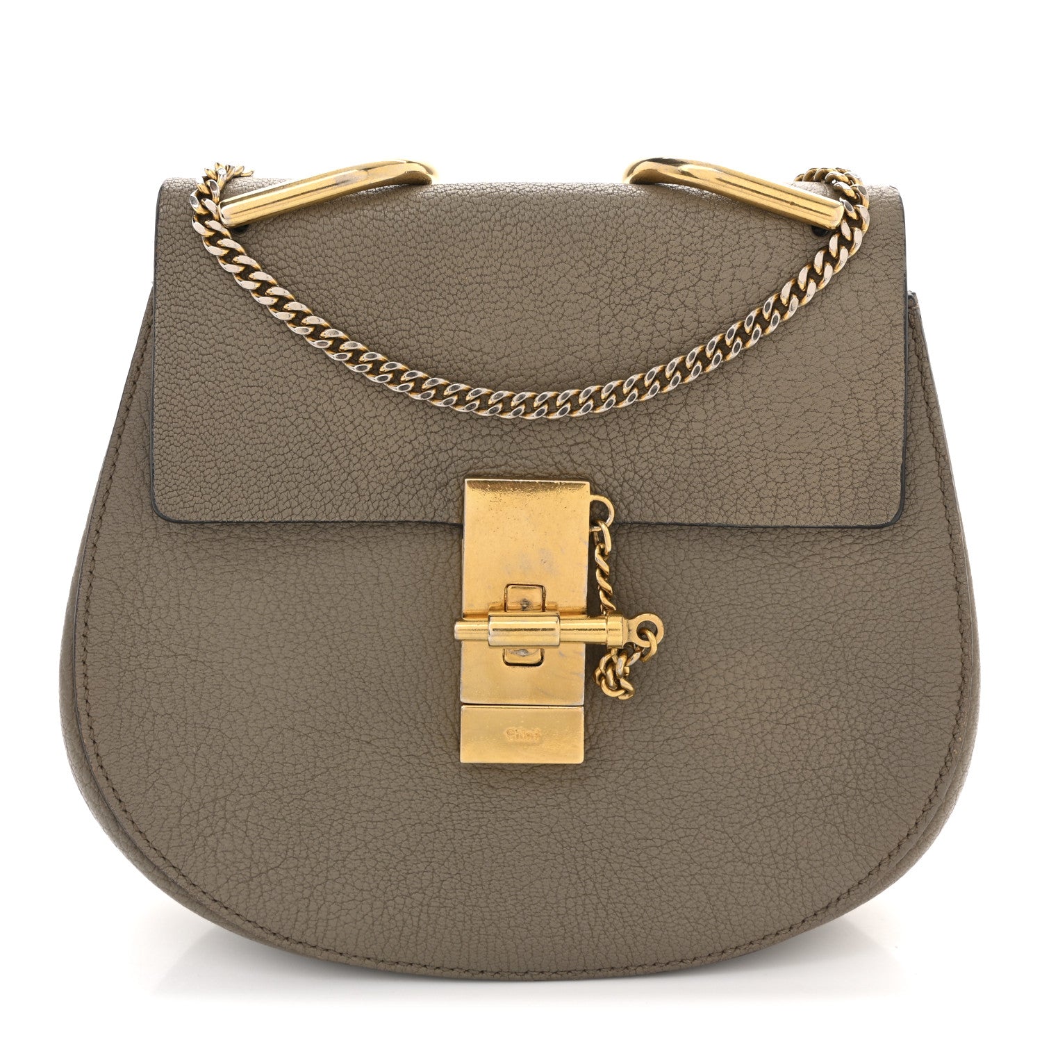 Chloe Grained Lambskin Mini Drew Shoulder Bag Motty Grey 1 of 11