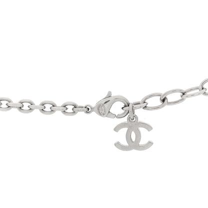 Chanel Crystal CC Pendant Necklace Silver 4 of 4