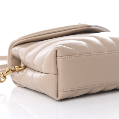 Saint Laurent Calfskin Y Quilted Monogram Toy Loulou Crossbody Bag Dark Beige 9 of 11