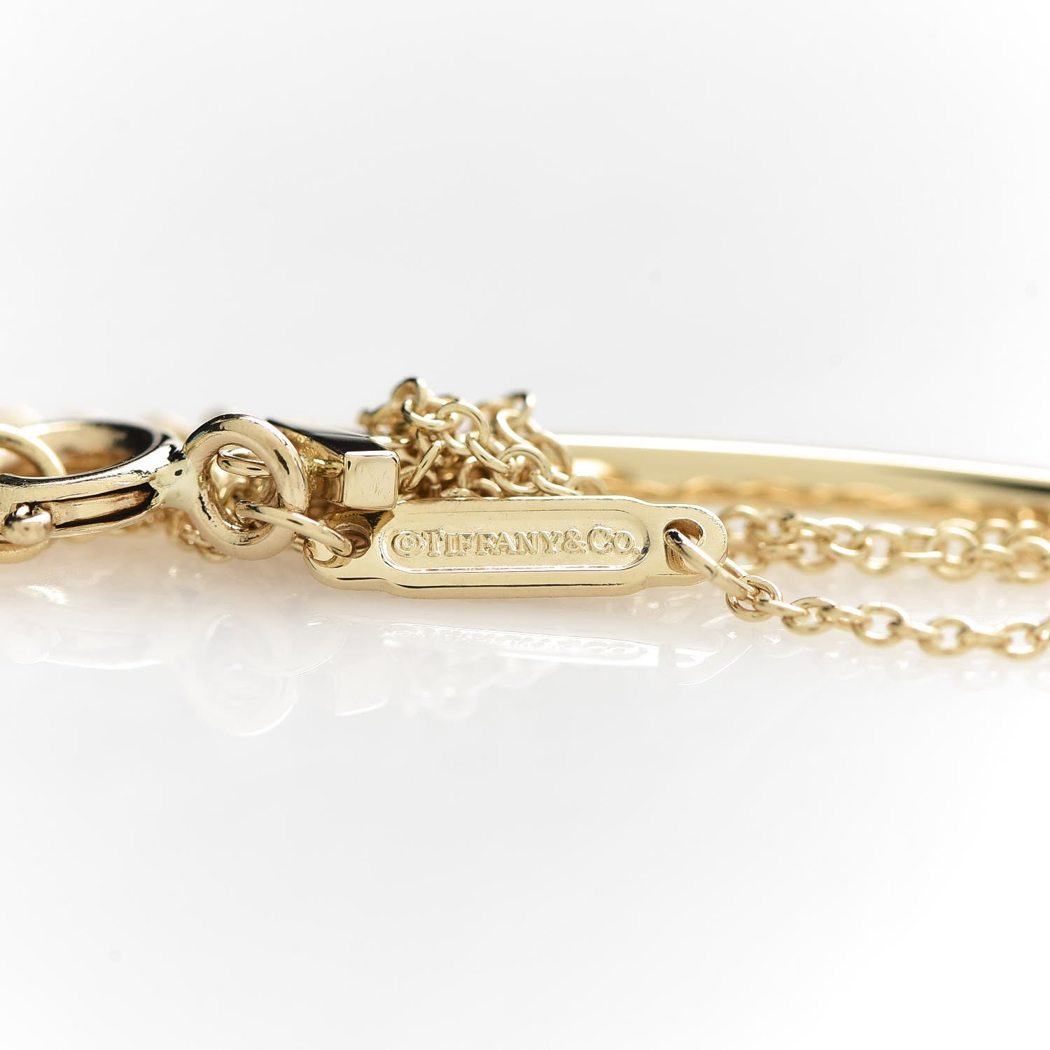 Tiffany 18K Yellow Gold Small T Smile Pendant Necklace 7 of 8