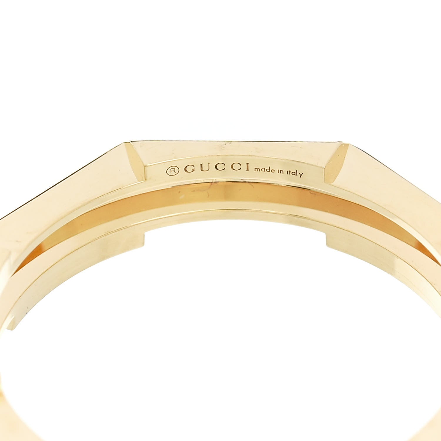 Gucci 18K Yellow Gold 4mm Link To Love Studded Ring 53 6.25 4 of 6
