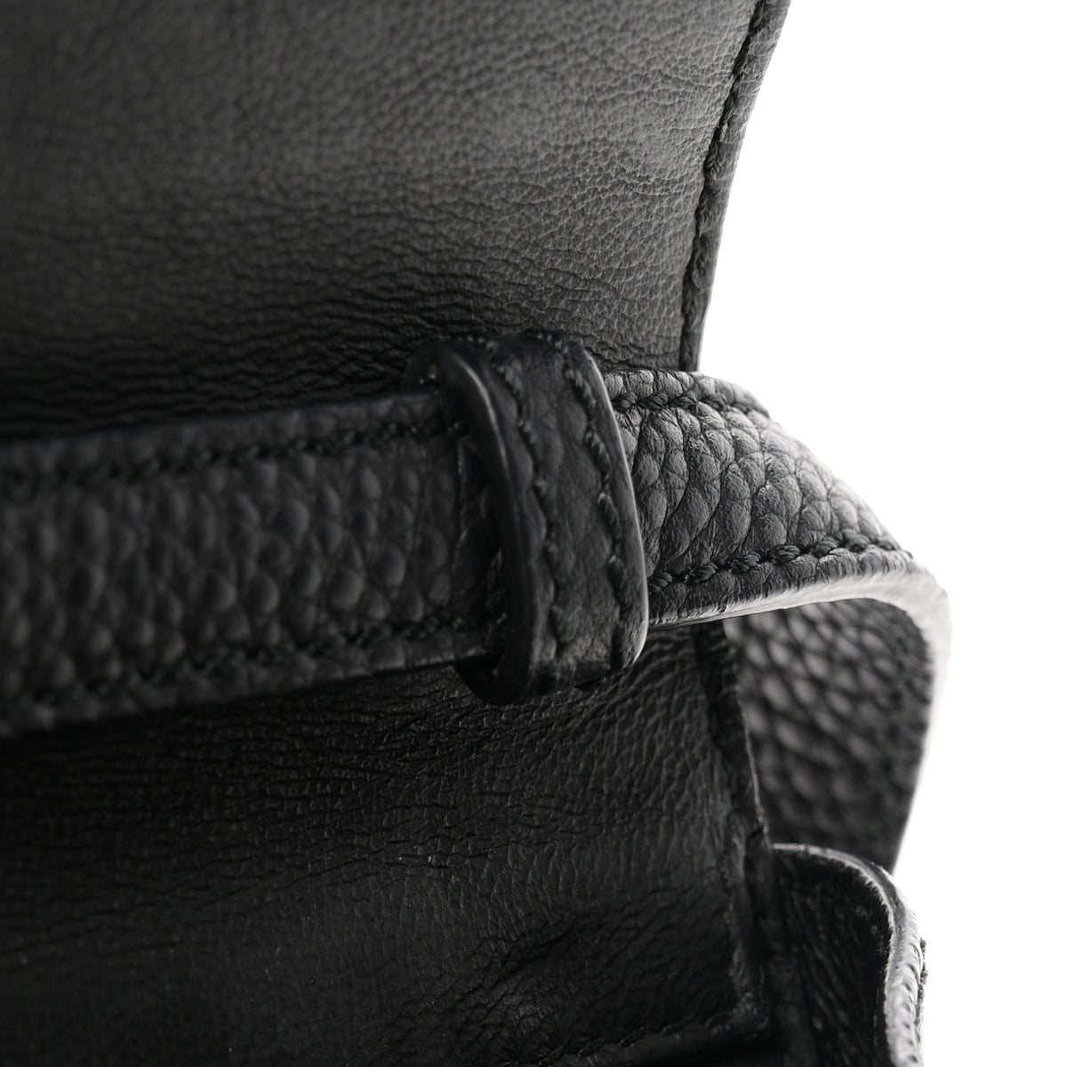 Grained Calfskin Ably Shoulder Bag Black