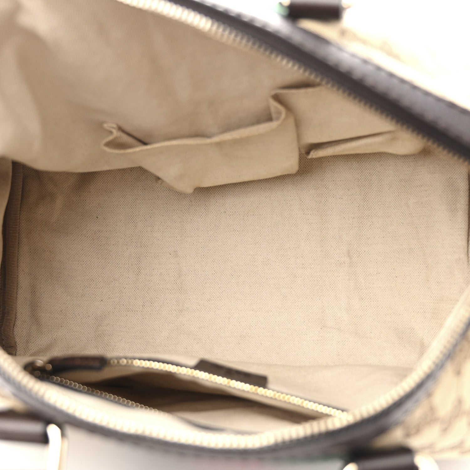 Gucci Monogram Selleria Calfskin Vintage Web Medium Boston Beige Ebony Cocoa 5 of 14