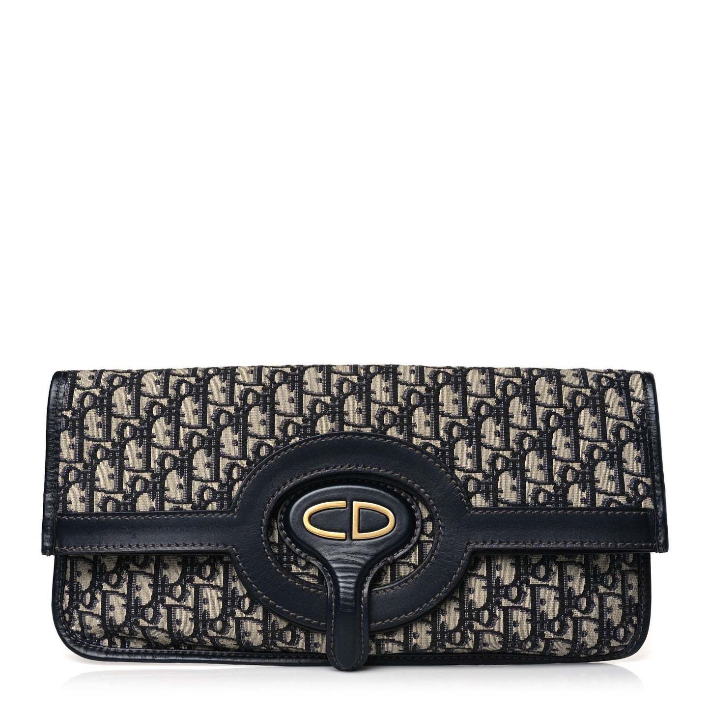 Oblique Fold Over Clutch Blue