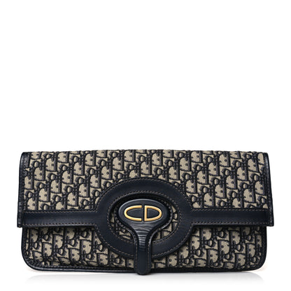 Christian Dior Oblique Fold Over Clutch Blue 1 of 9