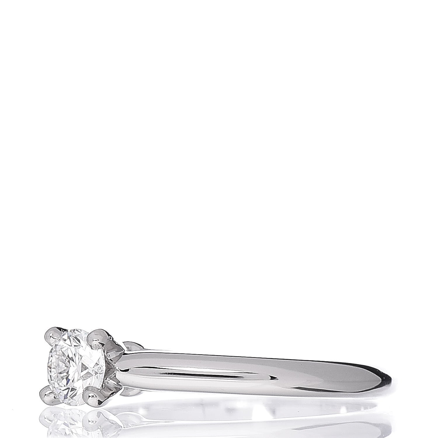Cartier Platinum Diamond .24ct Solitaire Engagement Ring 47 4 3 of 6