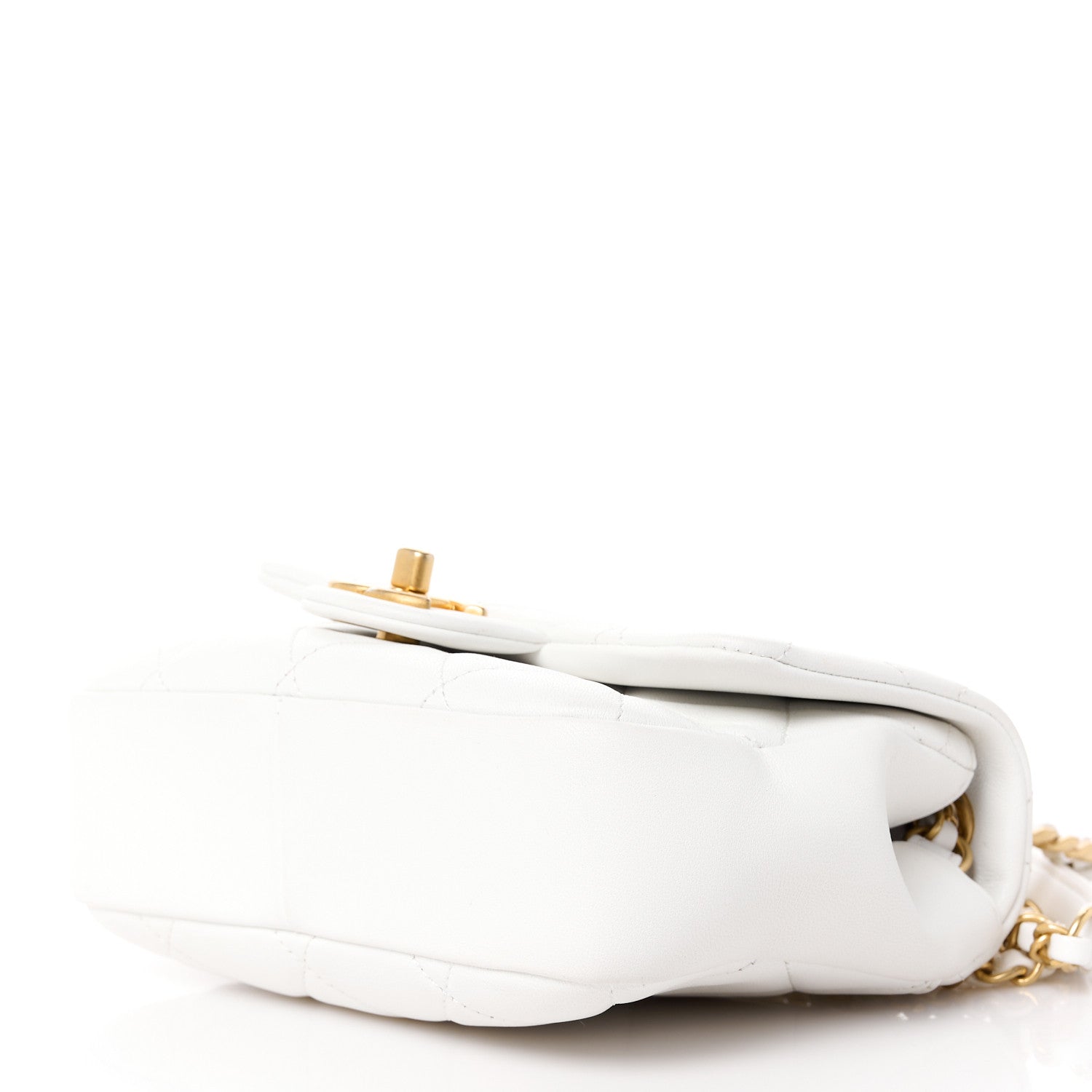 Chanel Lambskin Quilted Small Circular Handle Bag White 11 of 11