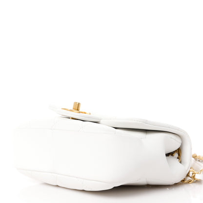 Chanel Lambskin Quilted Small Circular Handle Bag White 11 of 11