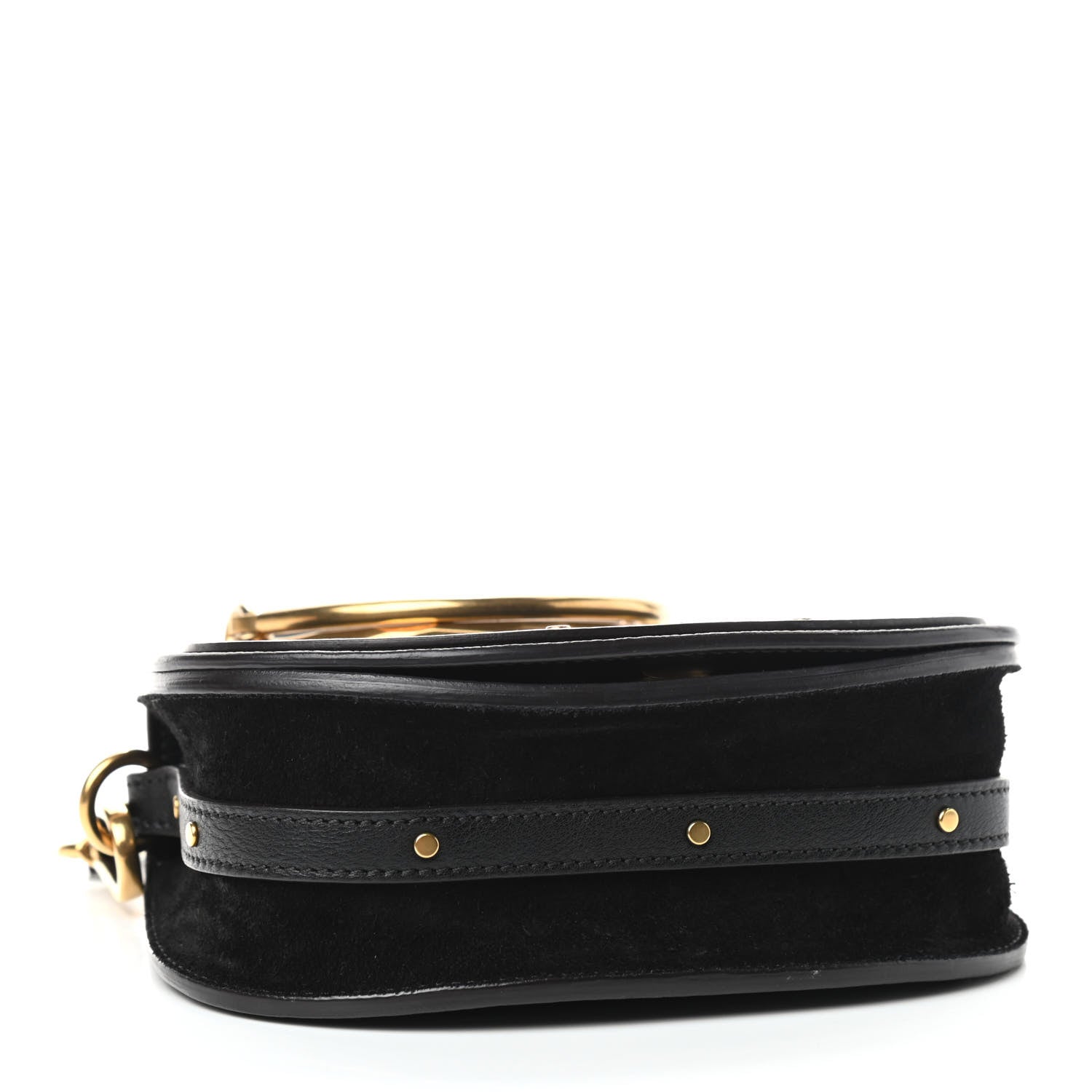 Chloe Calfskin Suede Small Nile Bracelet Bag Black 4 of 9