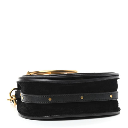 Chloe Calfskin Suede Small Nile Bracelet Bag Black 4 of 9