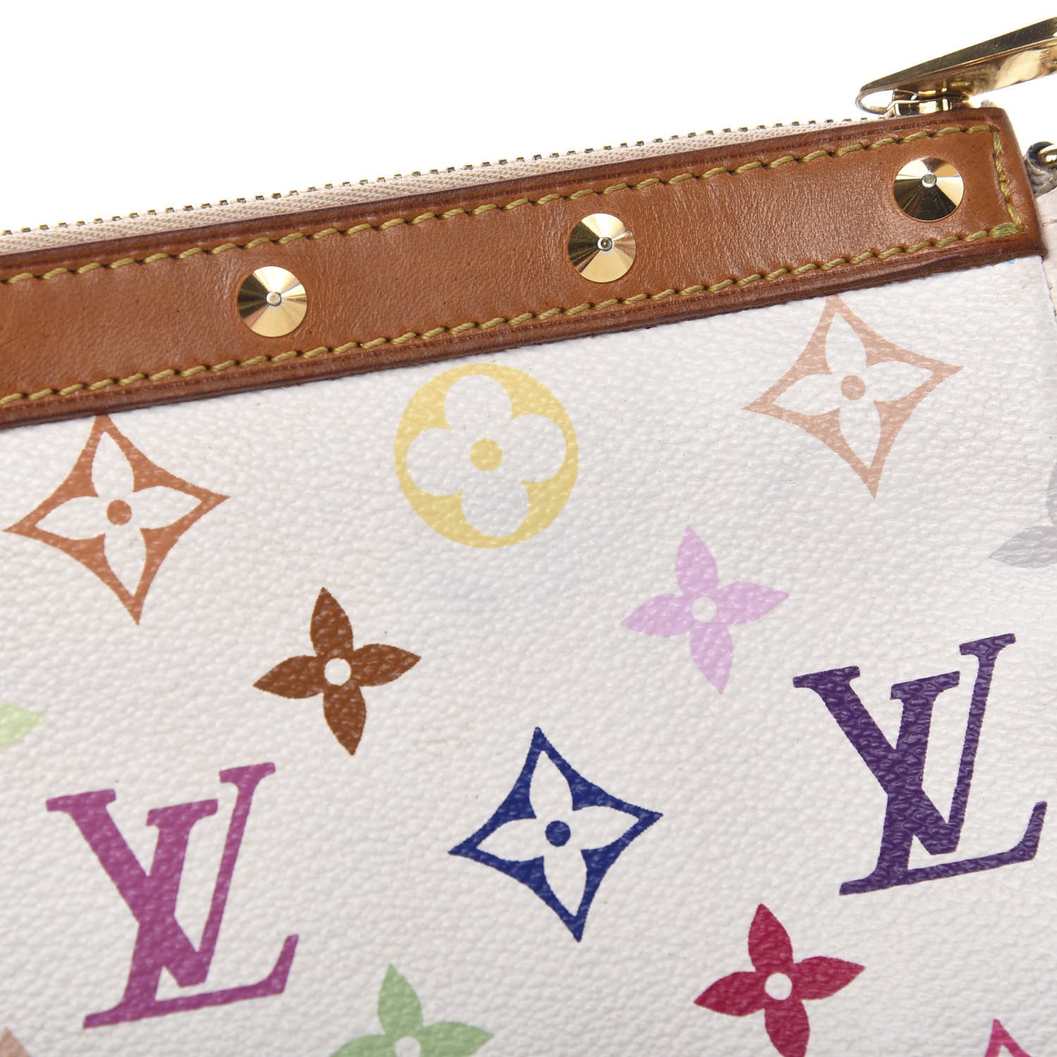 Louis Vuitton Monogram Multicolor Pochette Accessories White 10 of 14