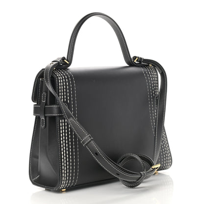 Delvaux Calfskin Stitch MM Tempete Satchel Black 3 of 10