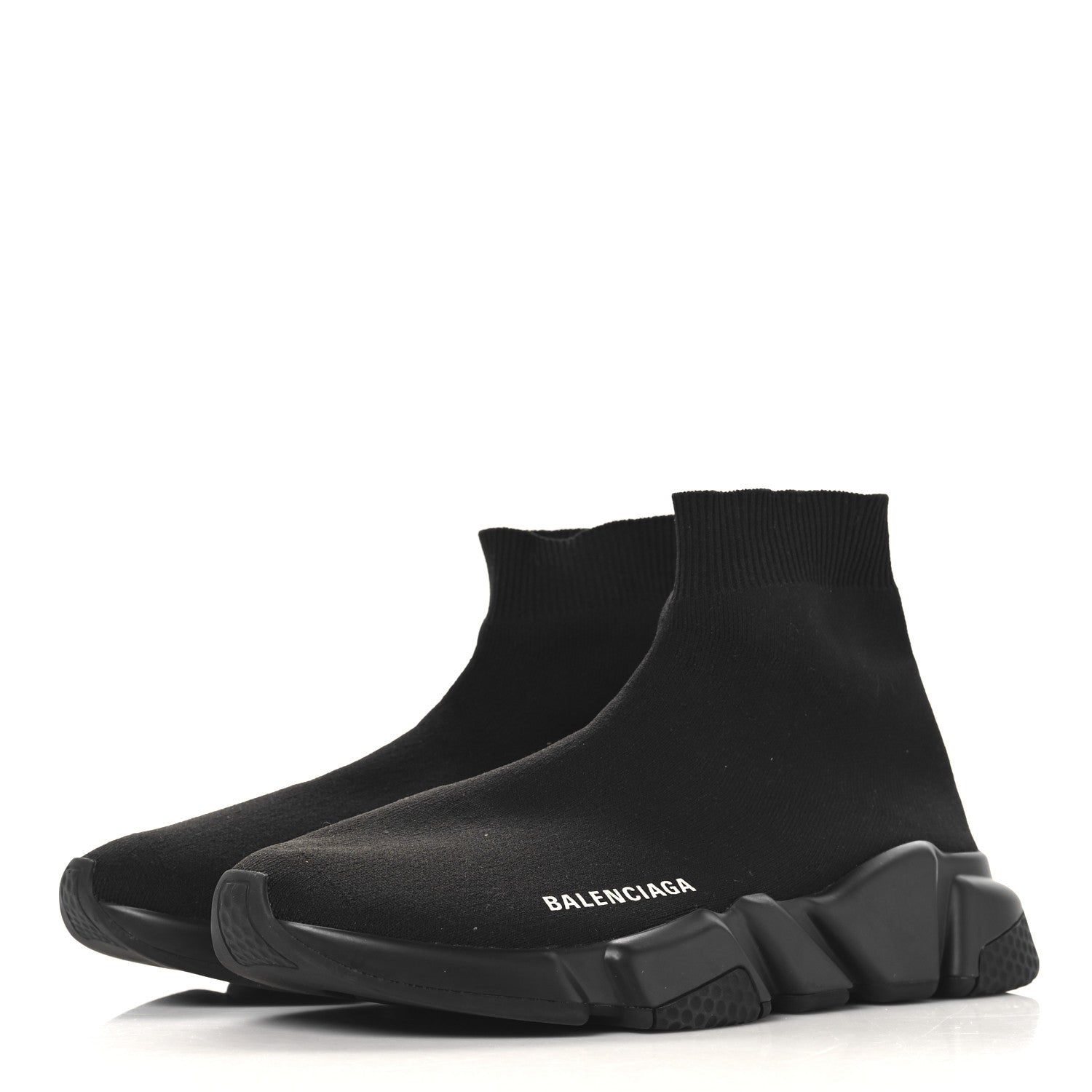 Balenciaga Neoprene Knit Womens Speed Sneakers 39 Black White 4 of 9