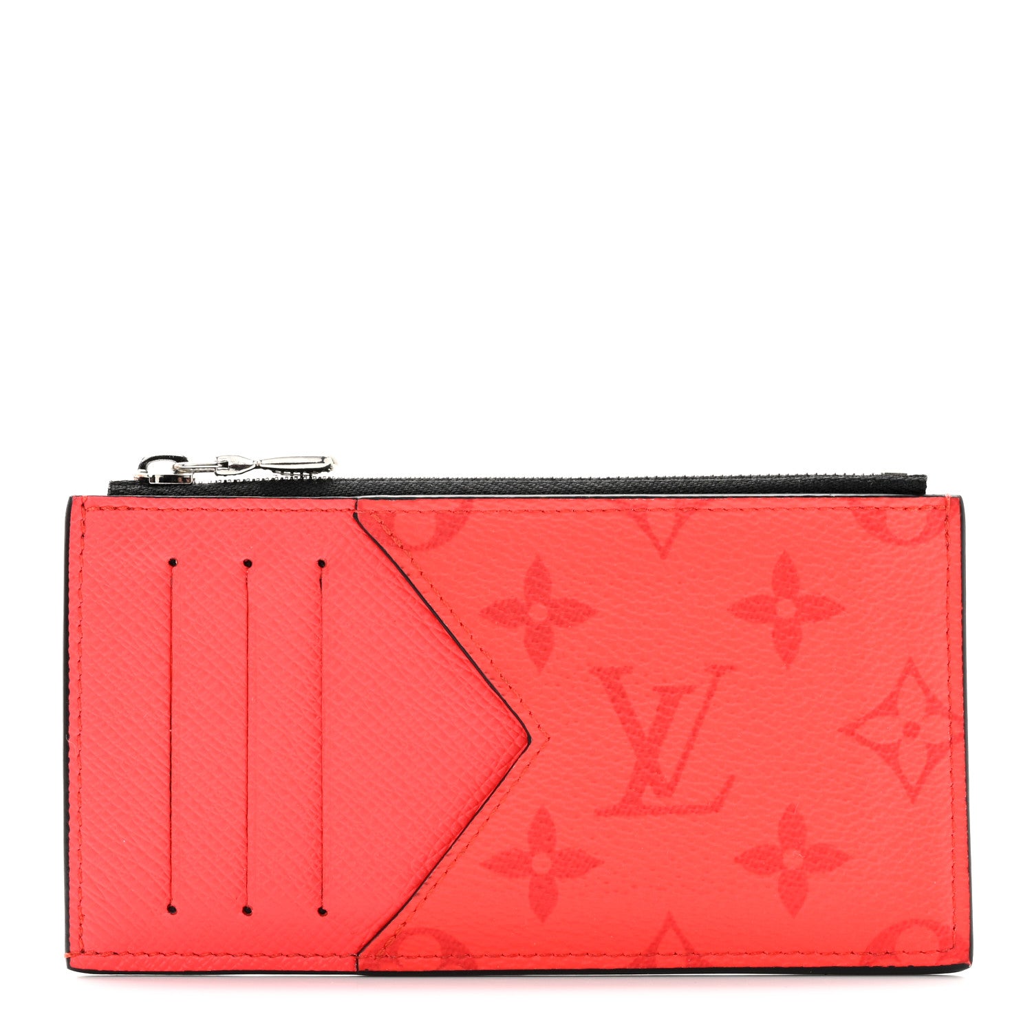 Louis Vuitton Taigarama Coin Card Holder Fire Red 1 of 7