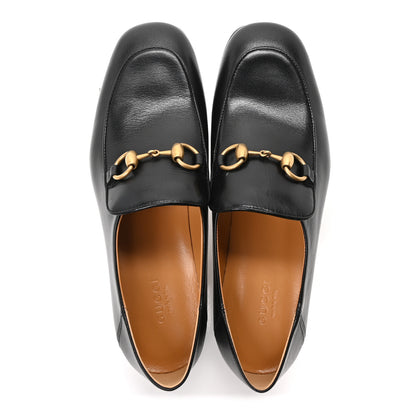 Gucci Goatskin Womens Horsebit Mid-Heel Loafers 37 Black 2 of 10