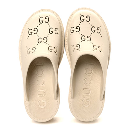 Gucci Rubber Monogram GG Go Through Platform Slide Clogs 40 Mystic White 2 of 11
