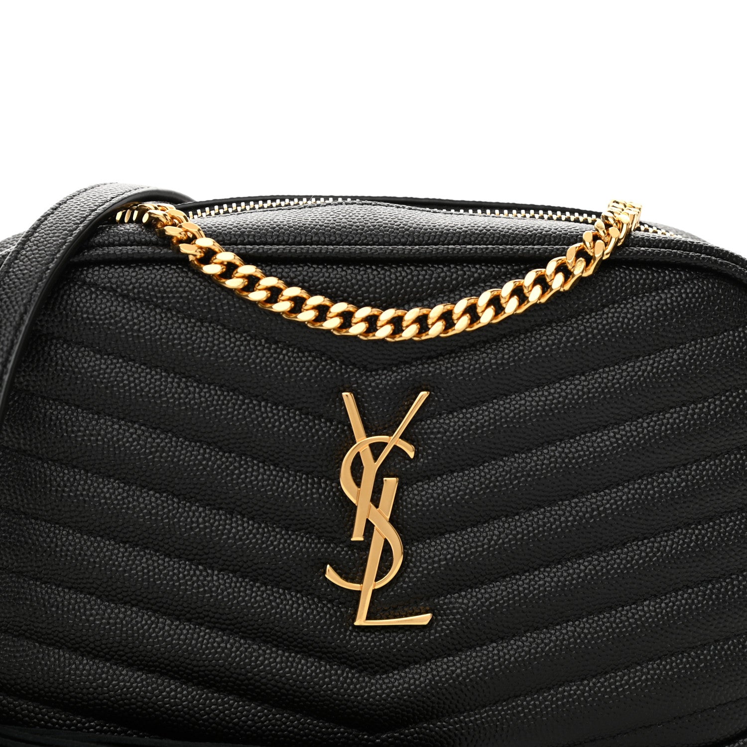 Saint Laurent Grain De Poudre Matelasse Monogram Mini Lou Camera Bag Black 8 of 11