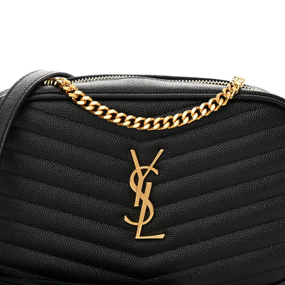 Saint Laurent Grain De Poudre Matelasse Monogram Mini Lou Camera Bag Black 8 of 11