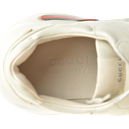Gucci Calfskin Logo Mens Rhyton Sneakers 8 Ivory 7 of 8