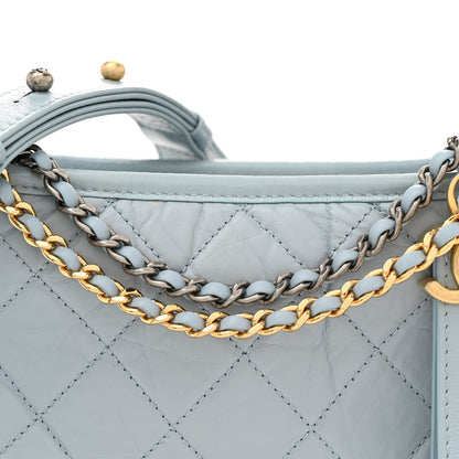 Chanel Aged Calfskin Quilted Small Gabrielle Hobo Light Blue 8 of 12