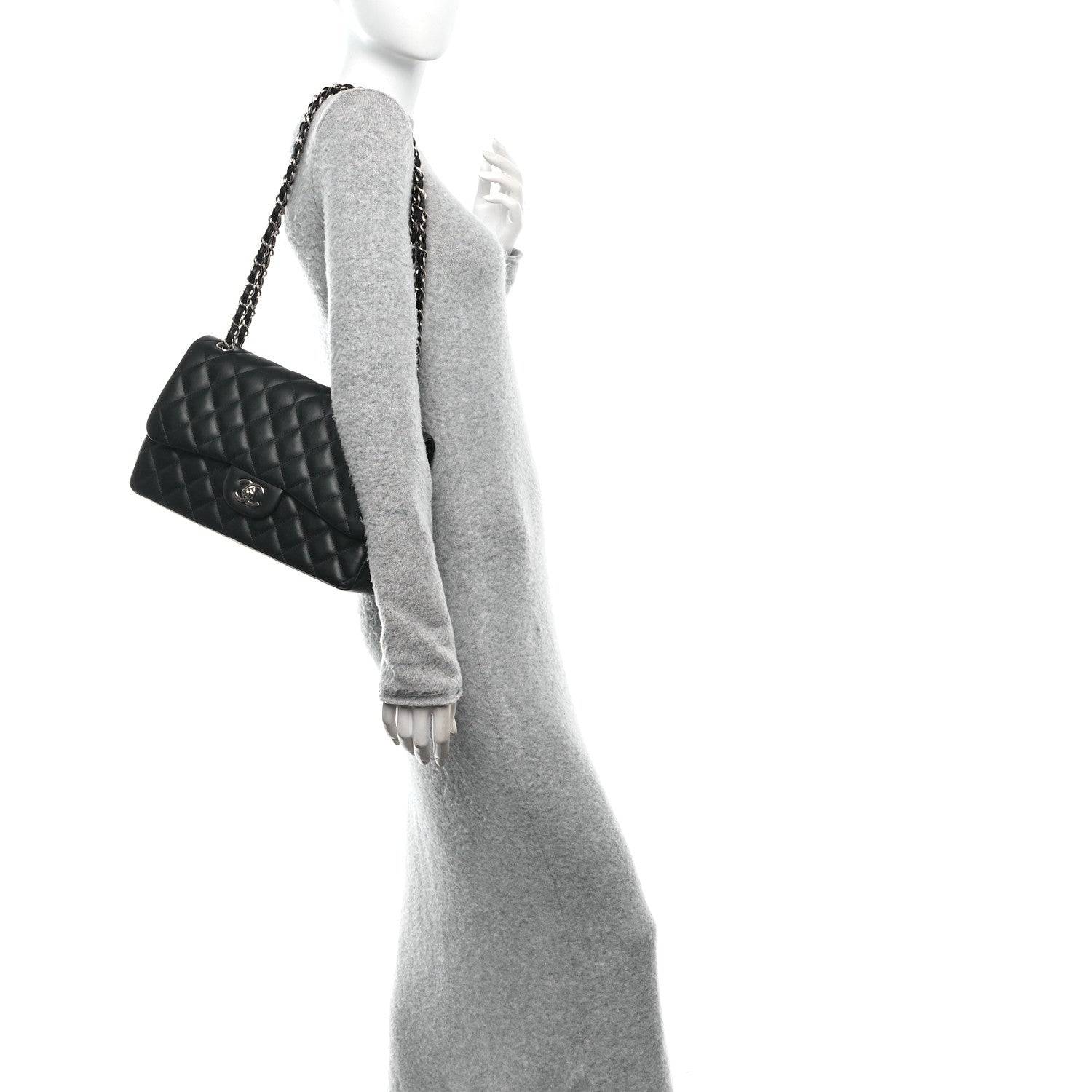 Chanel Lambskin Quilted Jumbo Double Flap Black 2 of 11