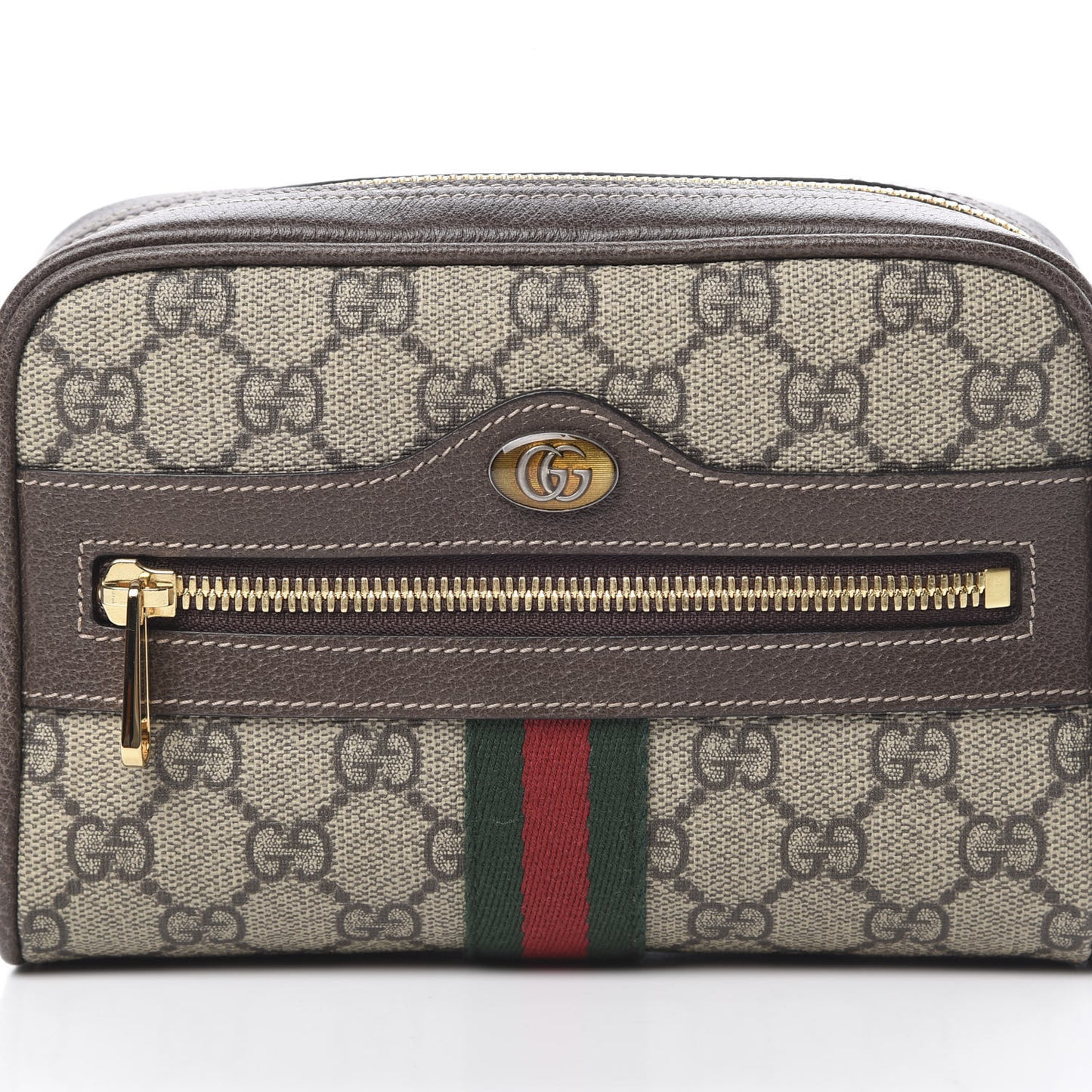 GG Supreme Monogram Web Small Ophidia Belt Bag 75 30 Dark Brown
