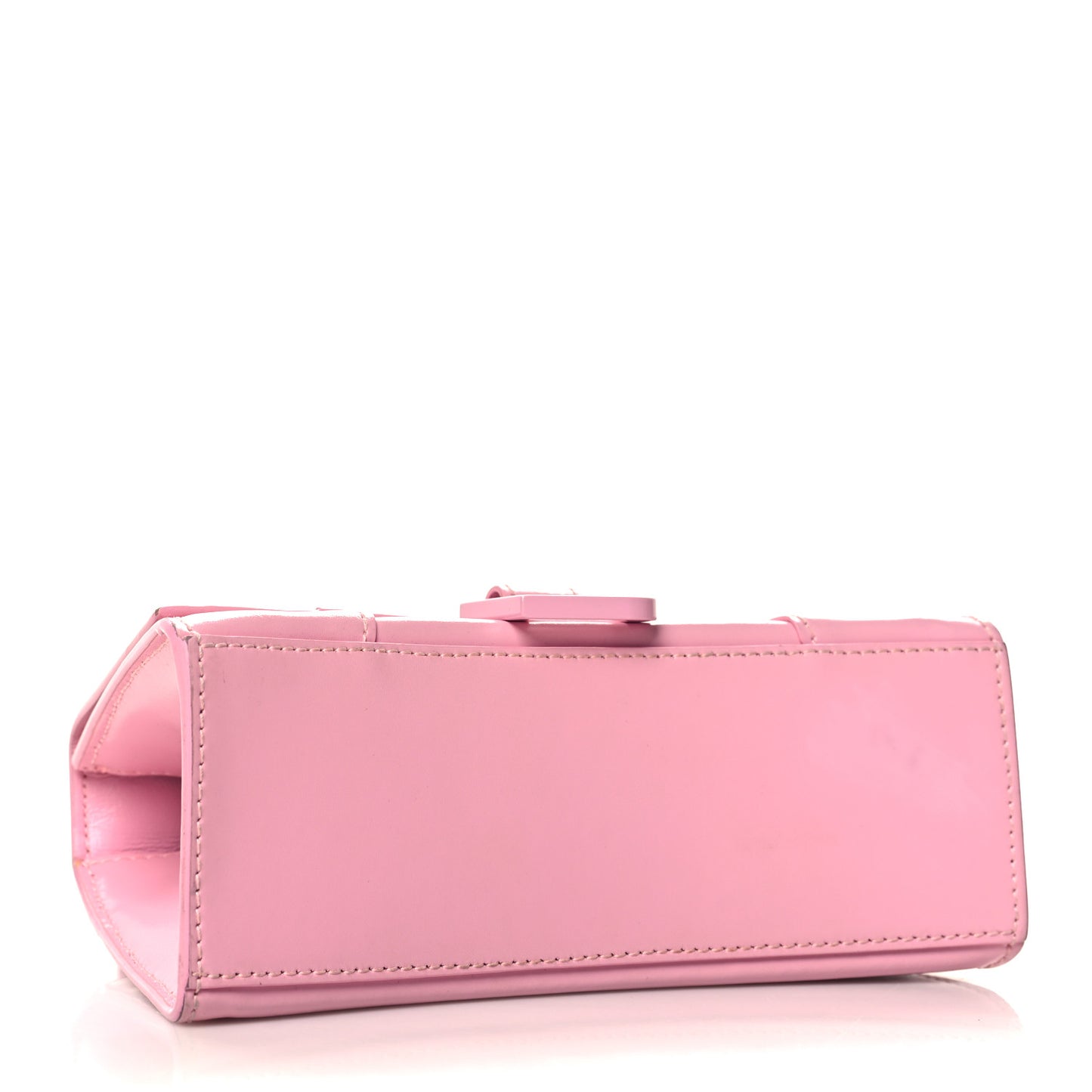 Shiny Box Calfskin Tonal B Hourglass Top Handle Bag XS Candy Pink