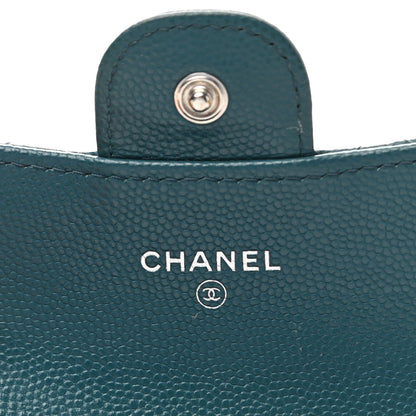Chanel Caviar Quilted Flap Card Holder Dark Turquoise 6 of 8