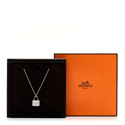 Hermes 18K White Gold Diamond Constance Amulettes Pendant Necklace 7 of 7