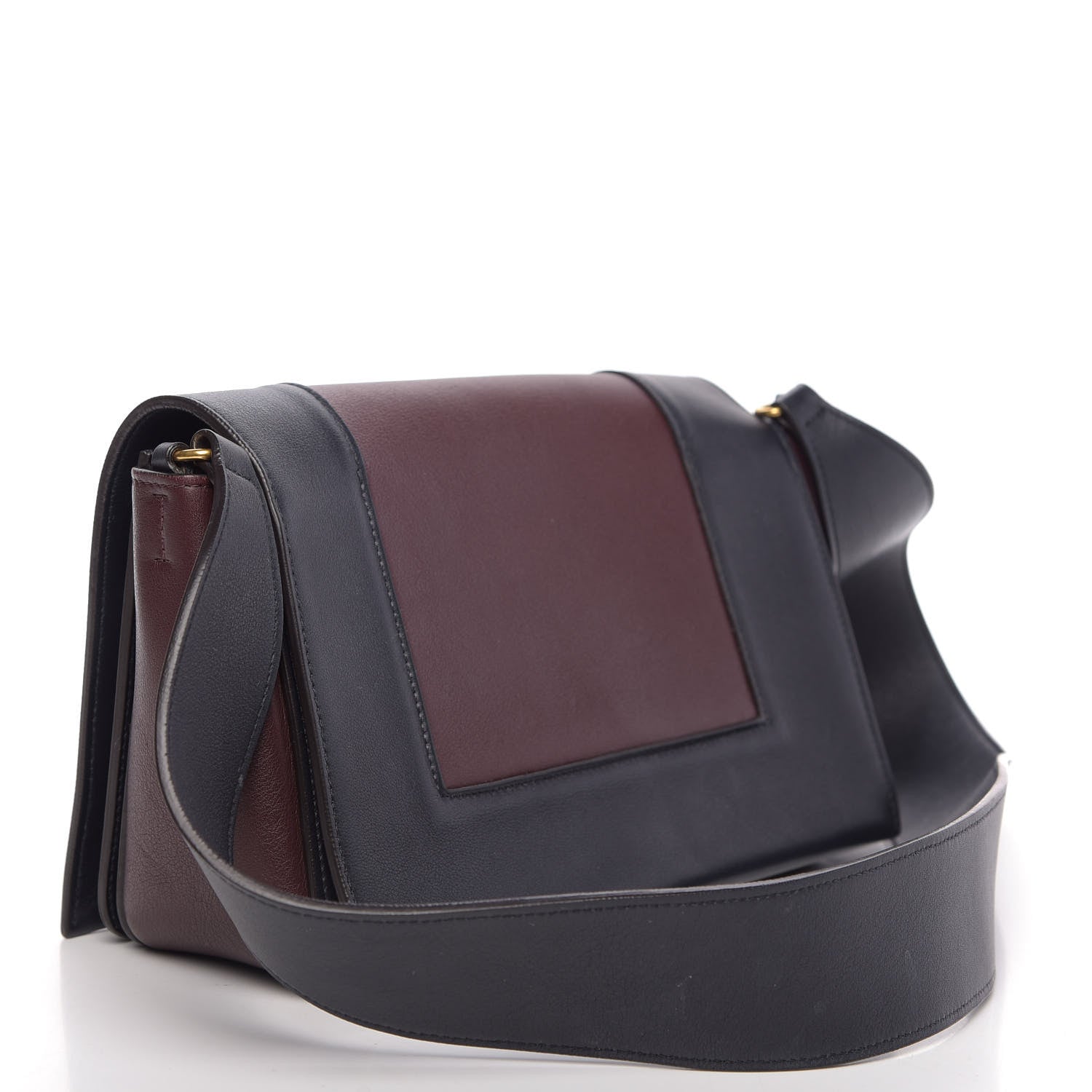 Celine Shiny Smooth Calfskin Medium Frame Shoulder Bag Steel Blue Plum 3 of 13