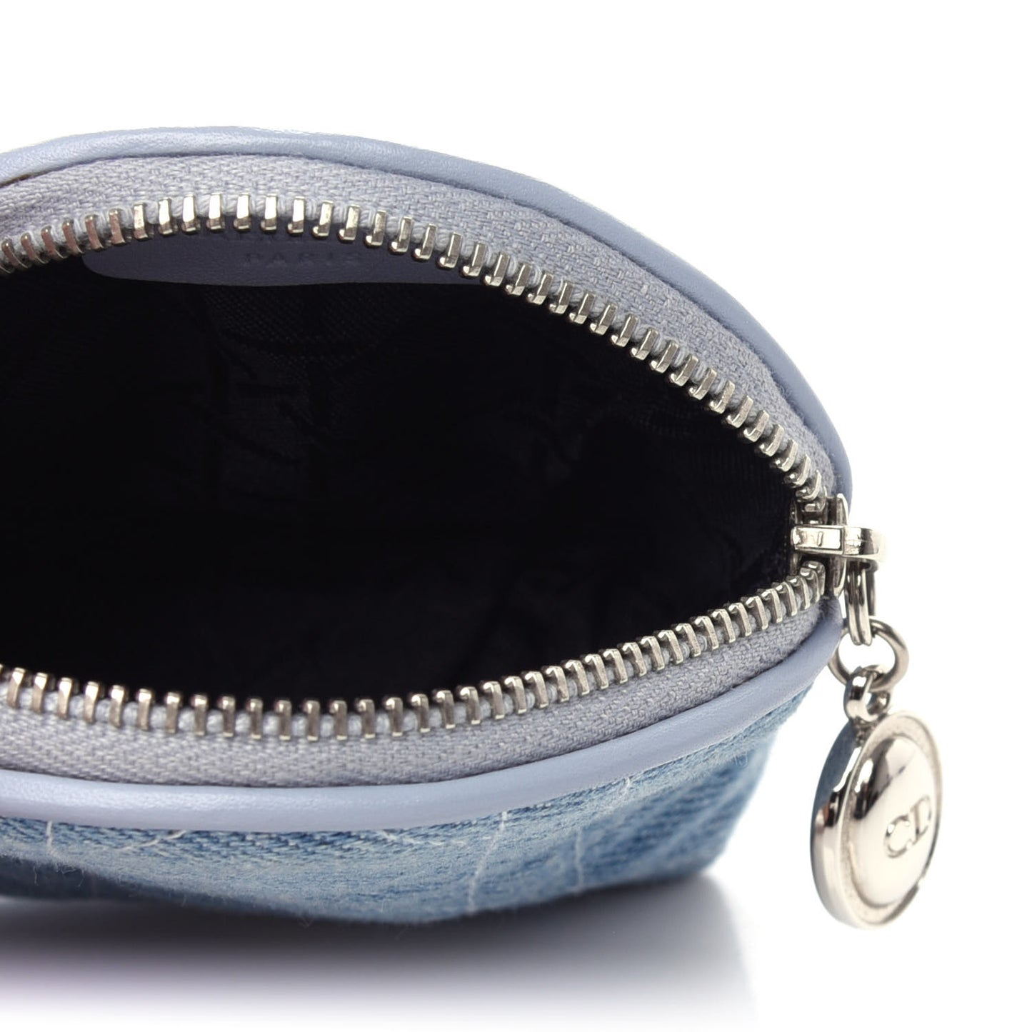 Denim Cannage Coin Purse Blue