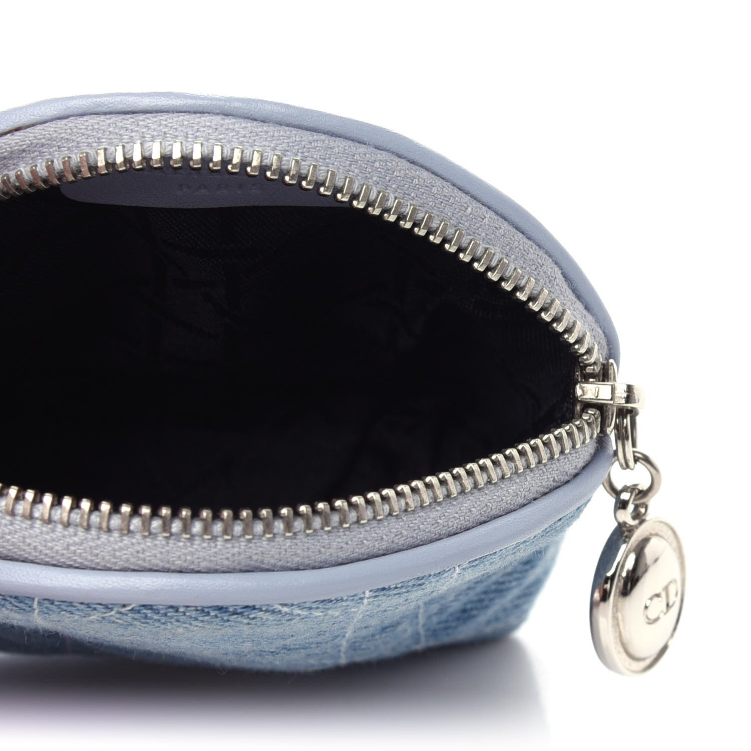 Christian Dior Denim Cannage Coin Purse Blue 5 of 9