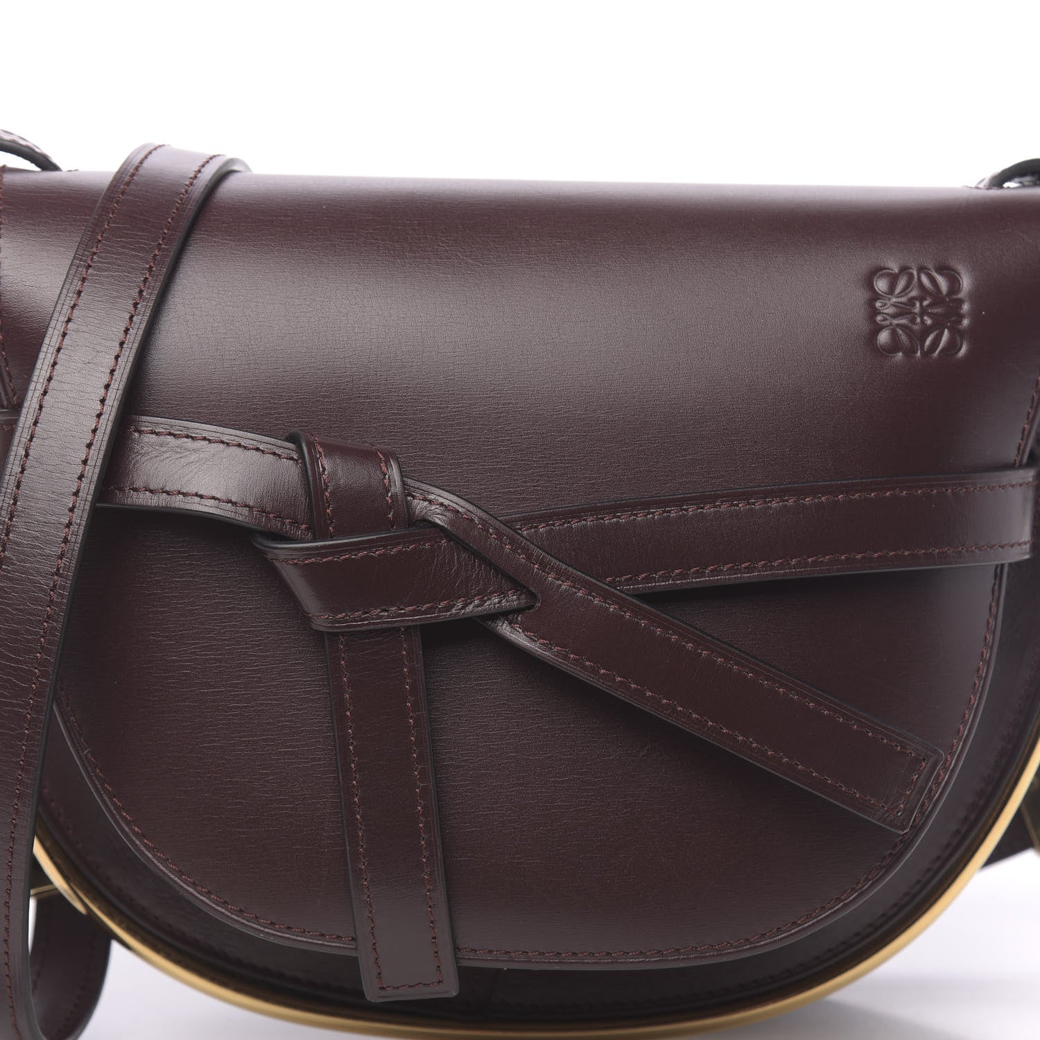 Loewe Calfskin Small Metal Gate Crossbody Bag Oxblood 8 of 8