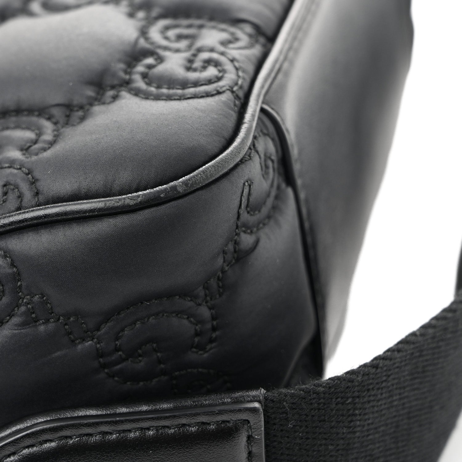 Gucci Nylon Calfskin Enamel GG Matelasse Shoulder Bag Black 12 of 13