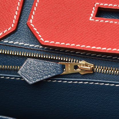 Hermes Epsom Candy Birkin 35 Rouge Casaque Bleu Thalassa 14 of 35