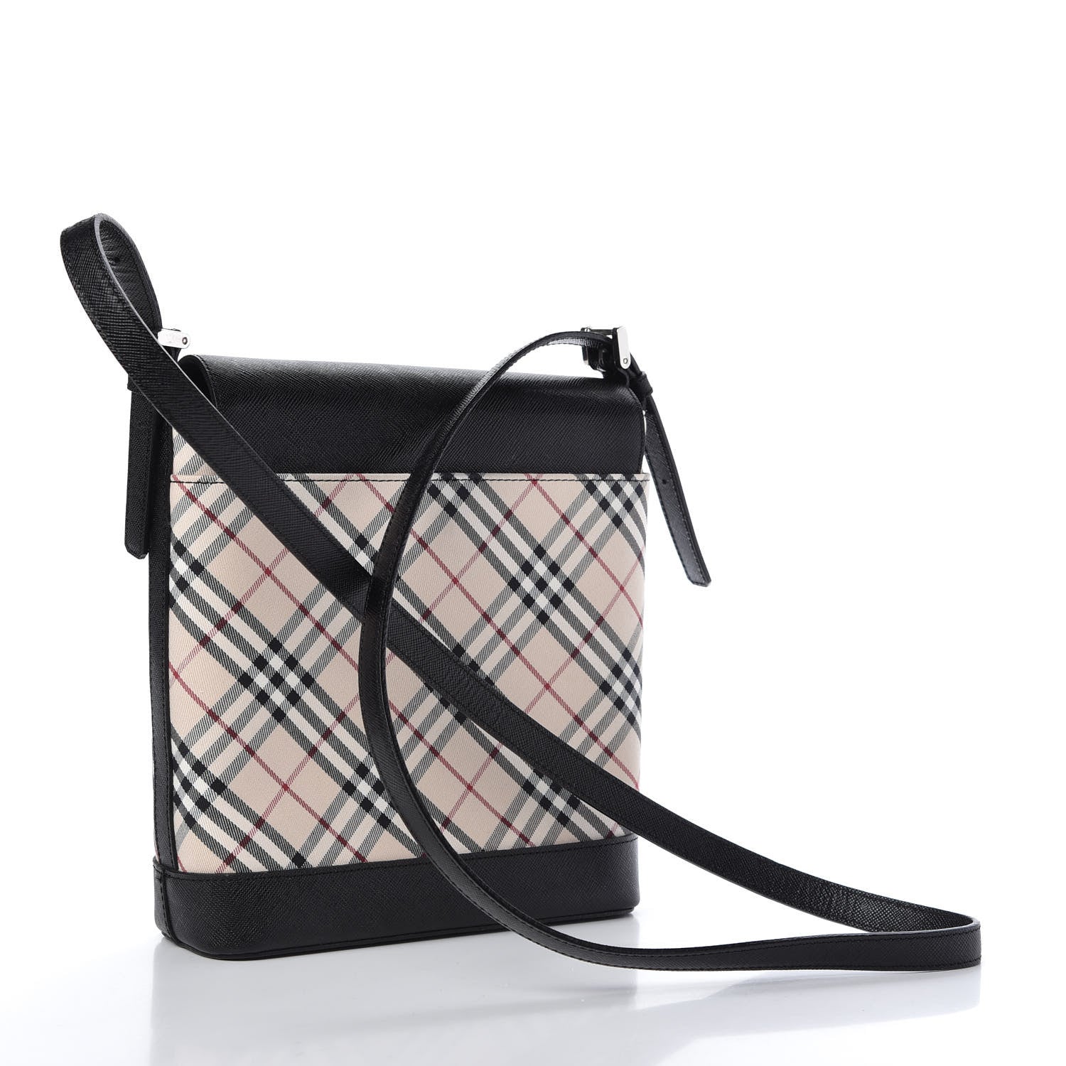 Burberry Calfskin Nova Check Shoulder Bag Black 3 of 9