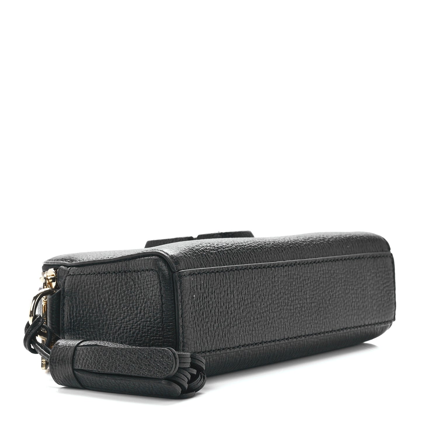 Calfskin Shutter Camera Crossbody Bag Black