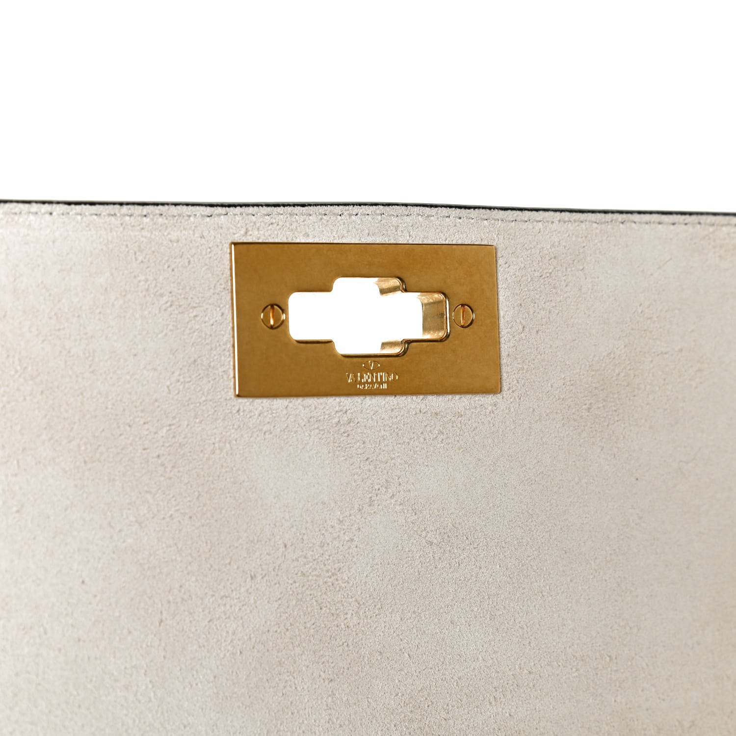 Valentino Garavani Grained Calfskin Large Roman Stud Shoulder Bag Light Ivory 7 of 10