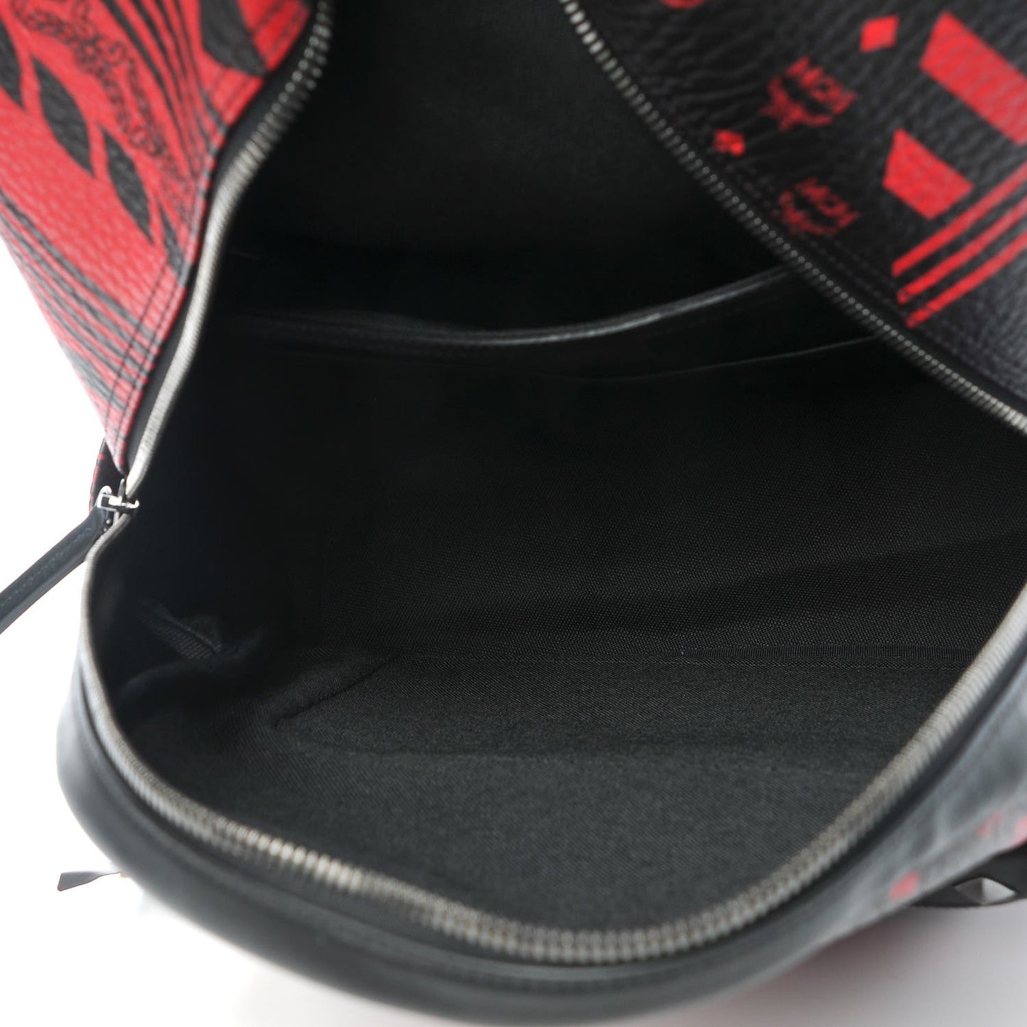 Visetos Studded Baroque Print Stark Backpack Black Ruby Red