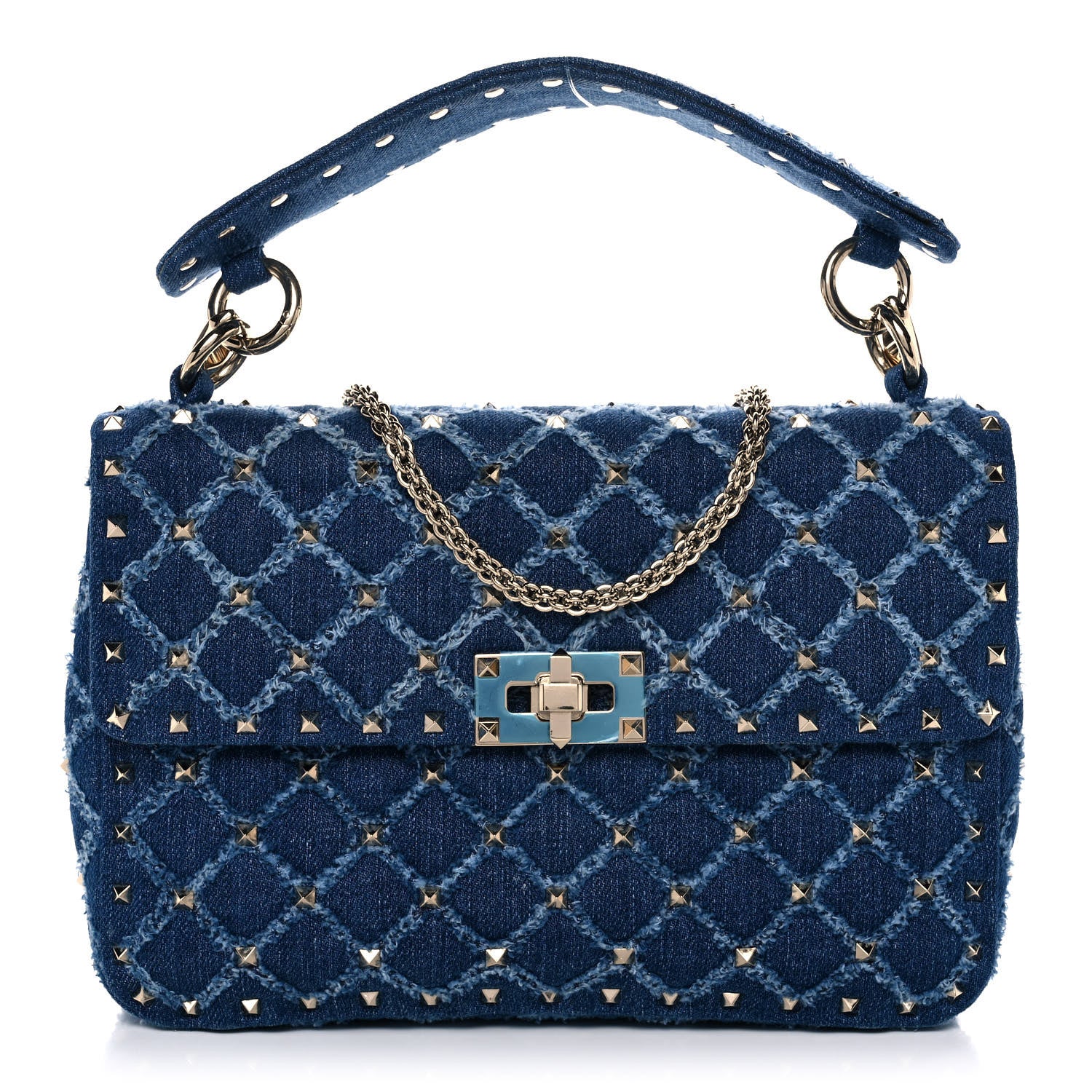 Valentino Garavani Denim Medium Rockstud Spike Shoulder Bag Denim 1 of 11