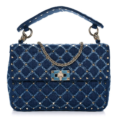 Valentino Garavani Denim Medium Rockstud Spike Shoulder Bag Denim 1 of 11
