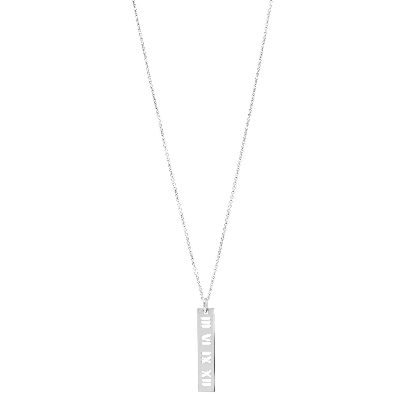 Sterling Silver Atlas Bar Pendant Necklace